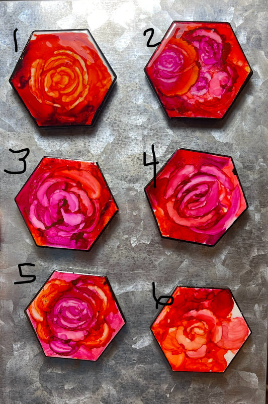 Magnets – red roses