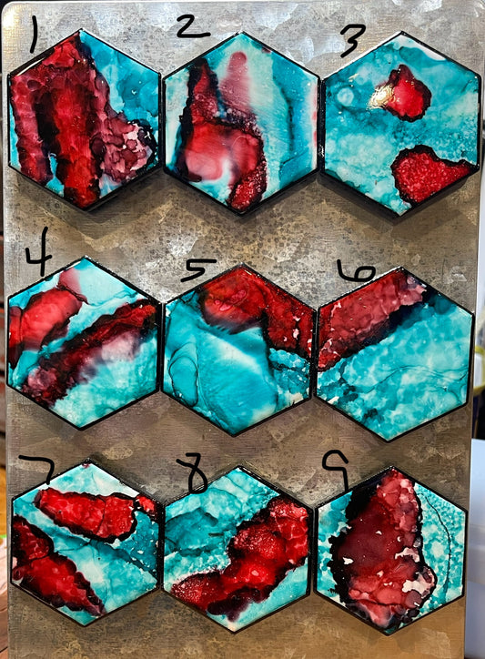 Magnets – turquoise and red