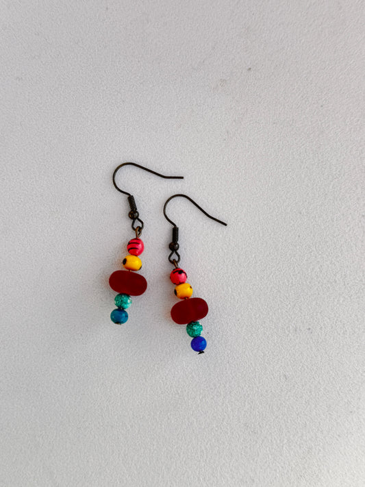 Earrings-glass beads
