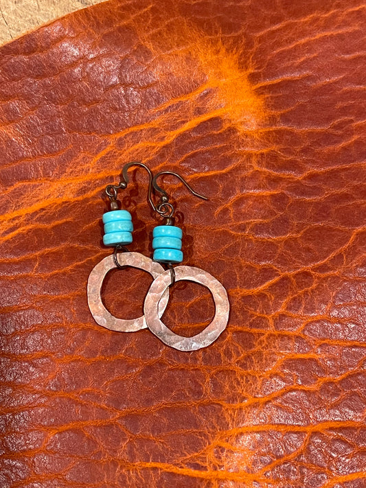 Earrings-copper/turquoise