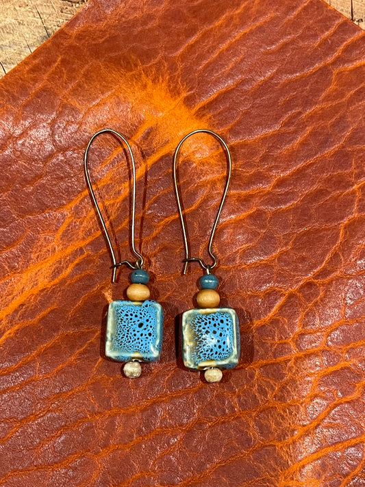 Earrings-stone/wood