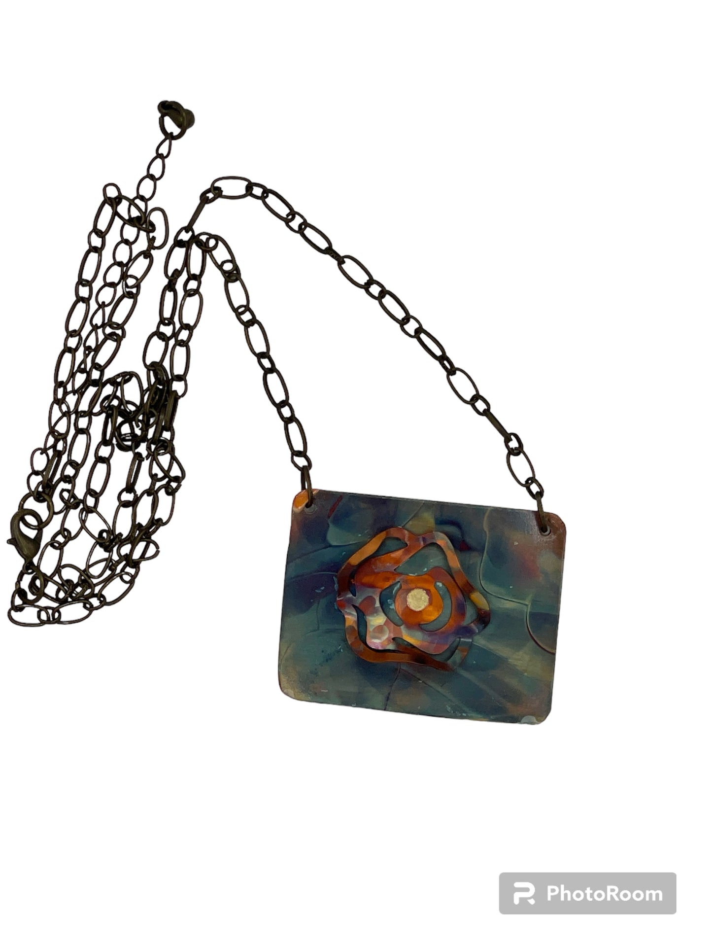 Necklace-Flame Painted Copper