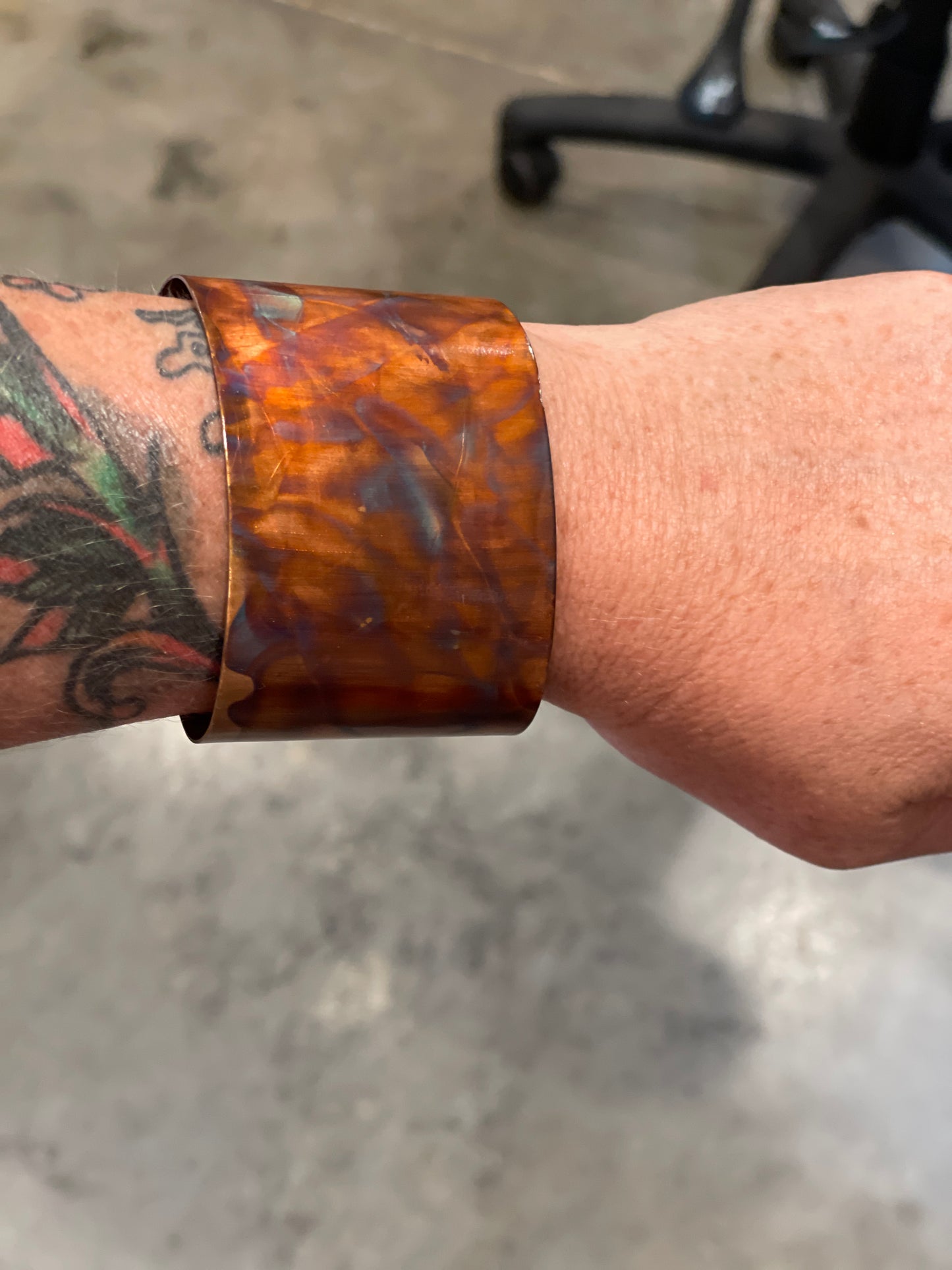 Bangle -Flame Painted Copper