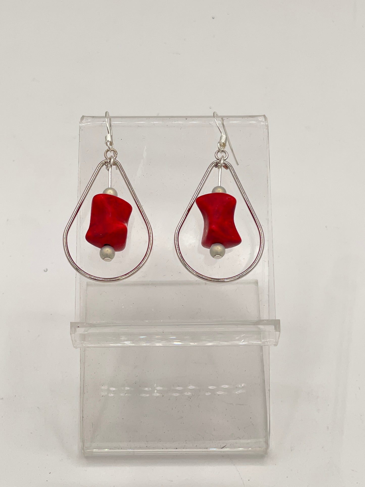 Earrings-Silver/clay