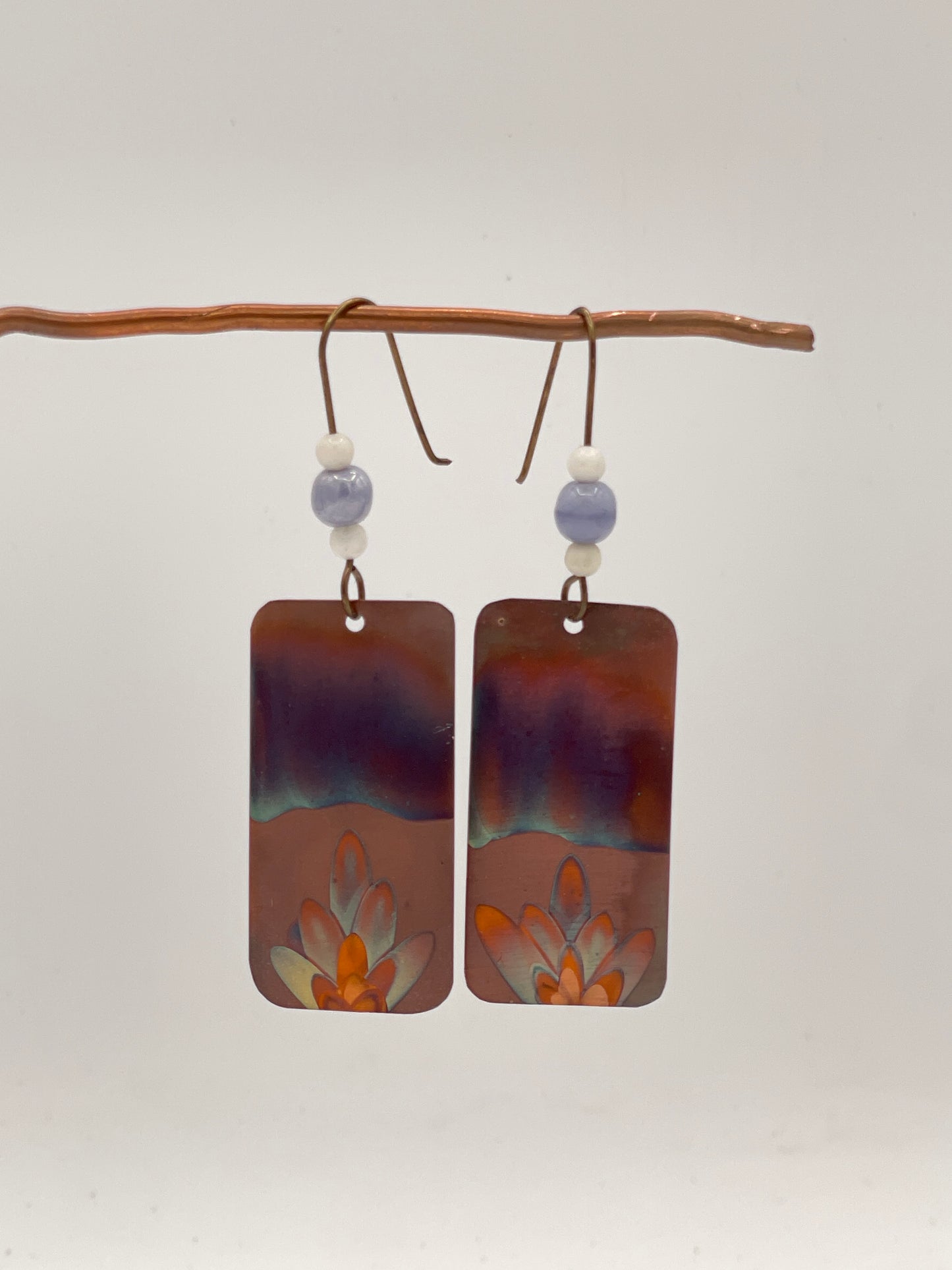 Earrings- Flame Painted Copper