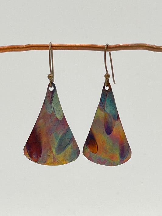 Earrings-Flame Painted Copper