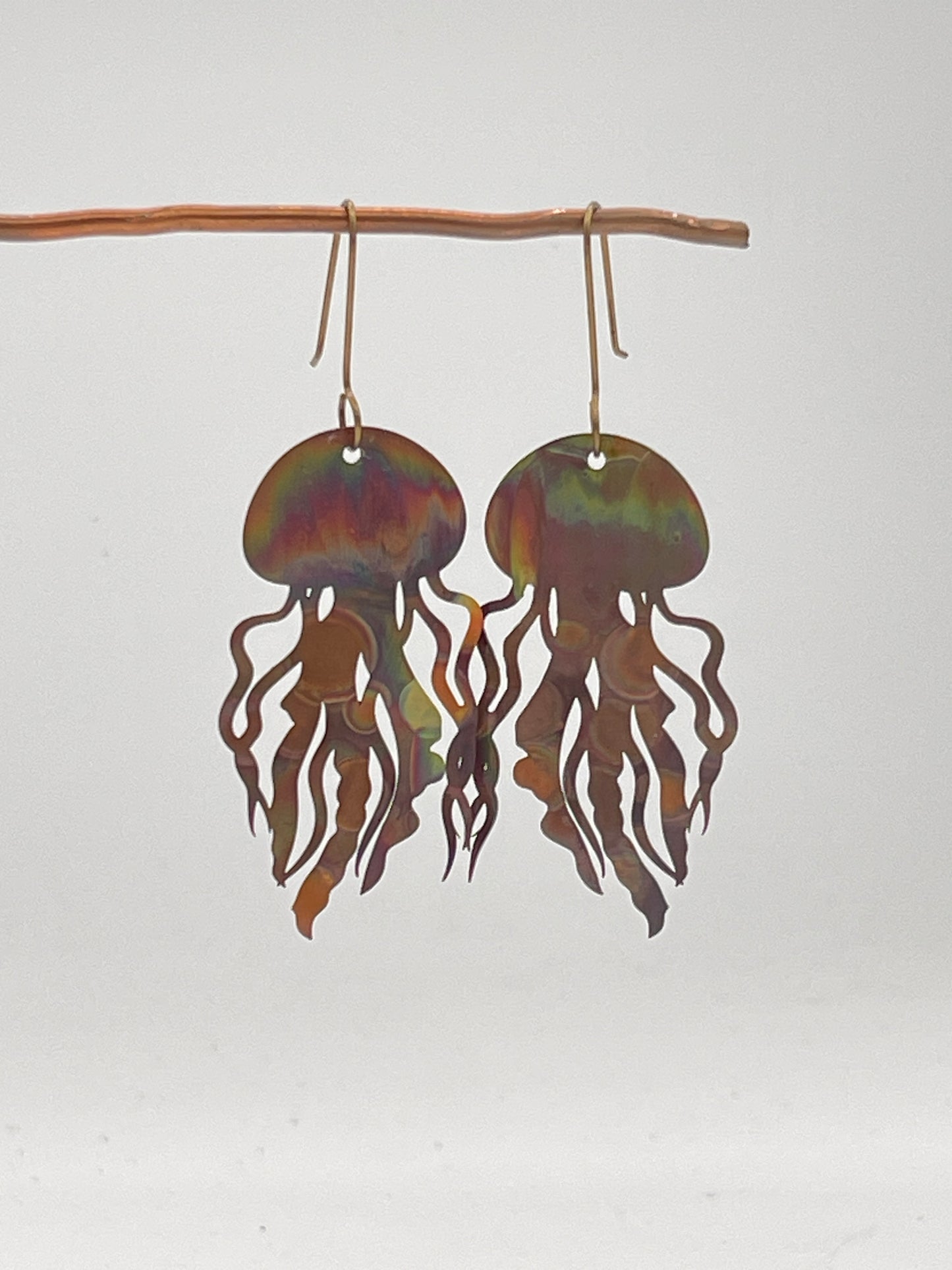 Earrings- Flame Painted Copper