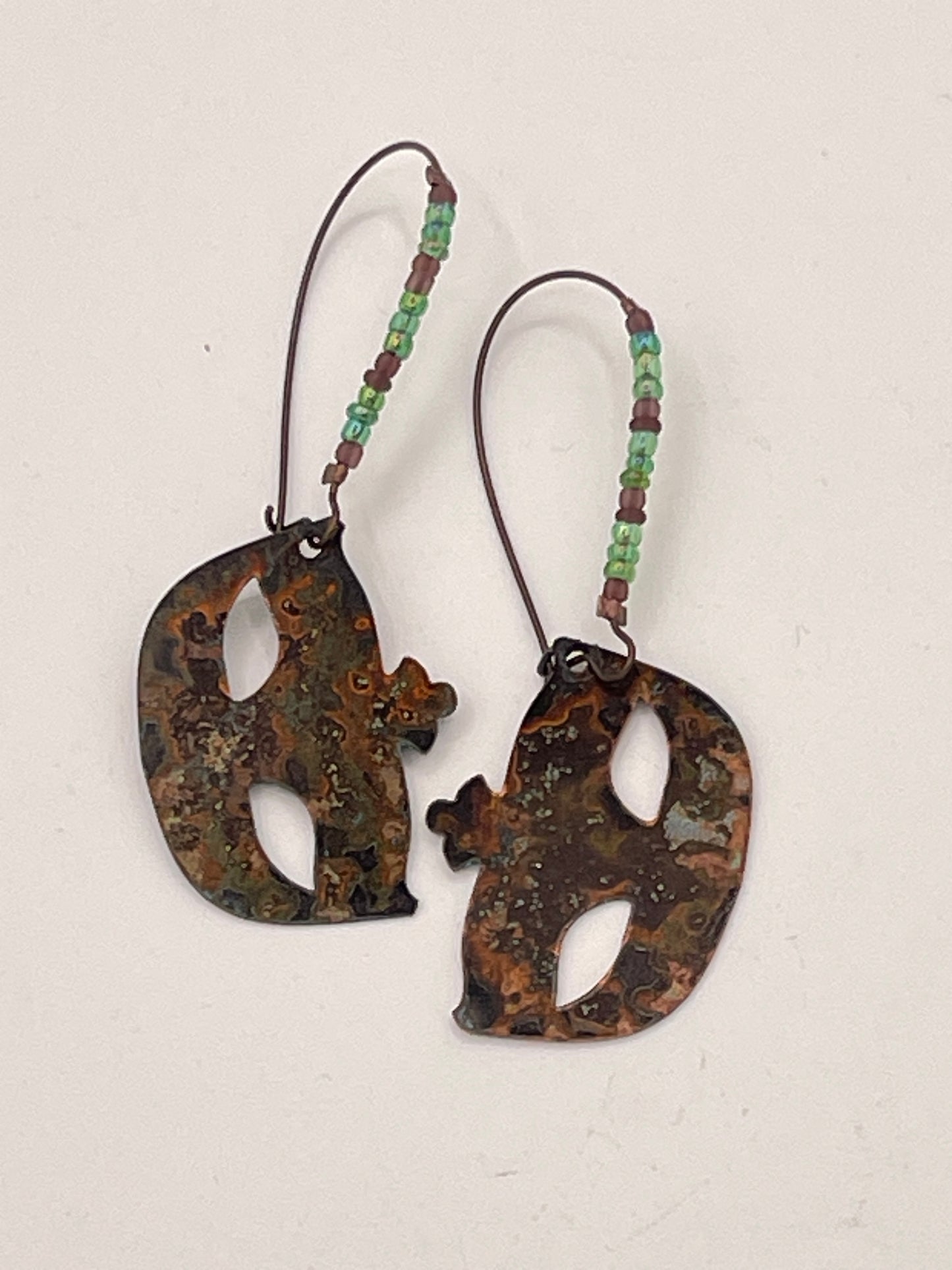 Earrings-copper mask