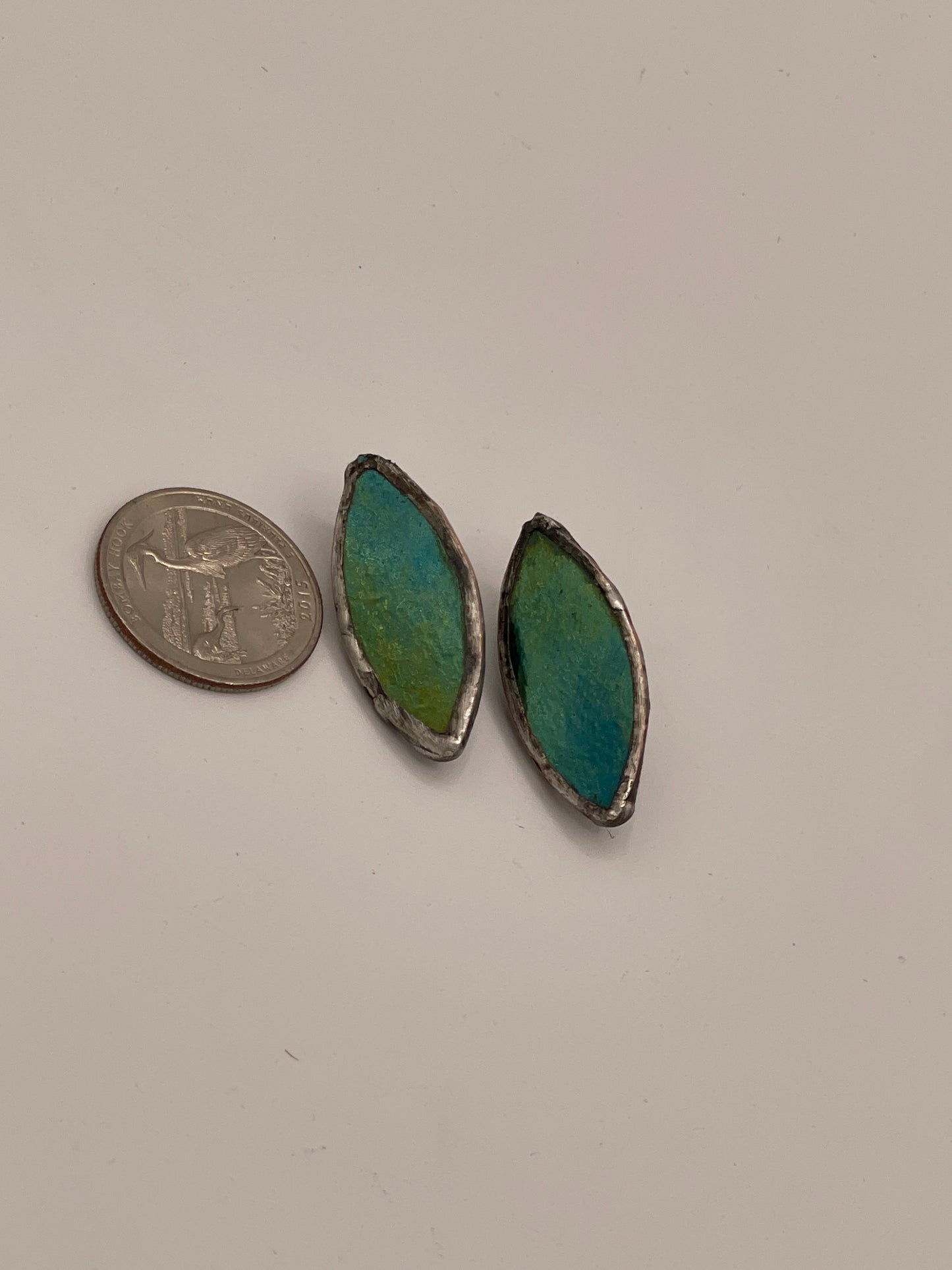 Earrings-mosaic glass