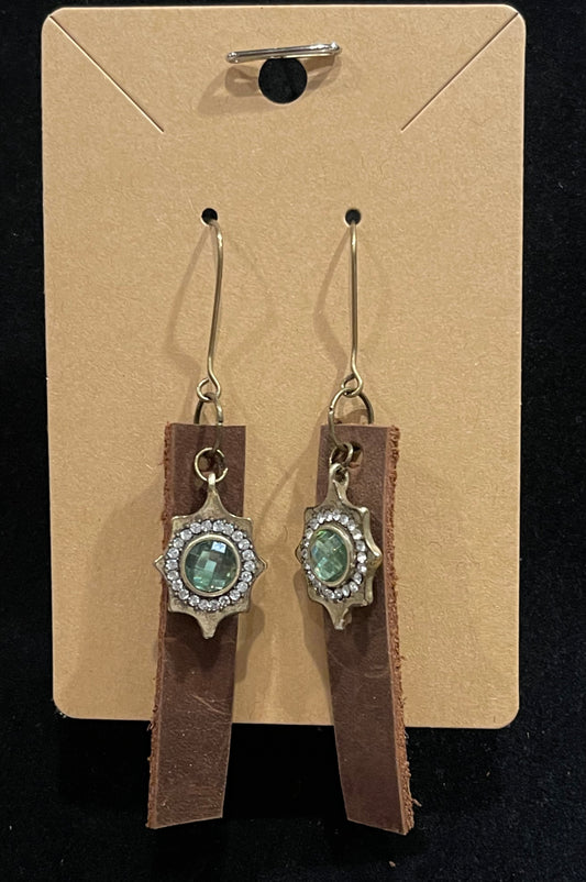 Earrings-leather w/charm