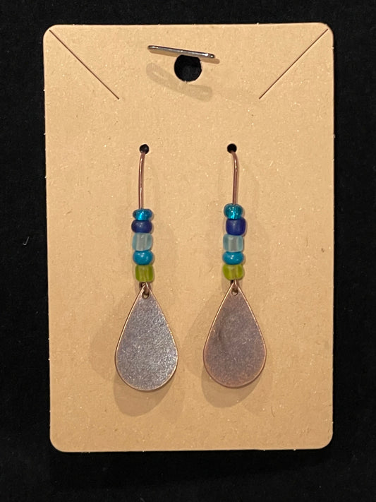 Earrings-Bronze teardrops