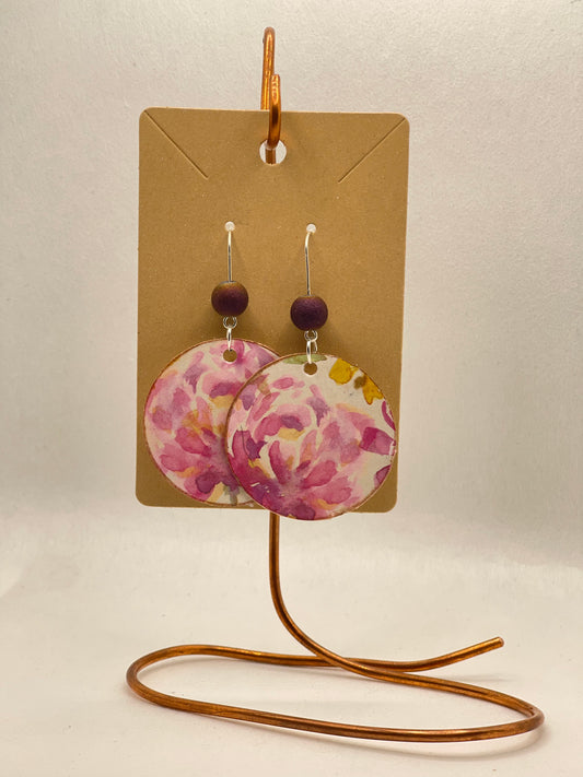 Earrings floral- purple