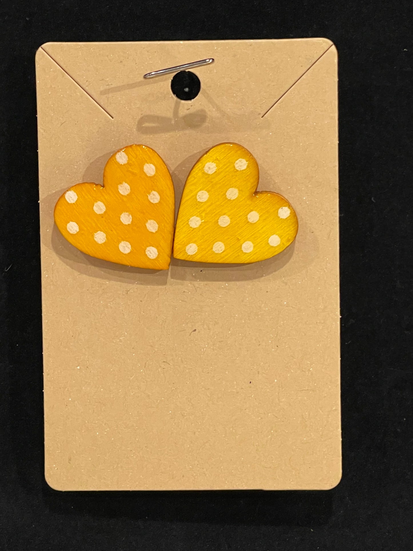 Earrings-wooden hearts small