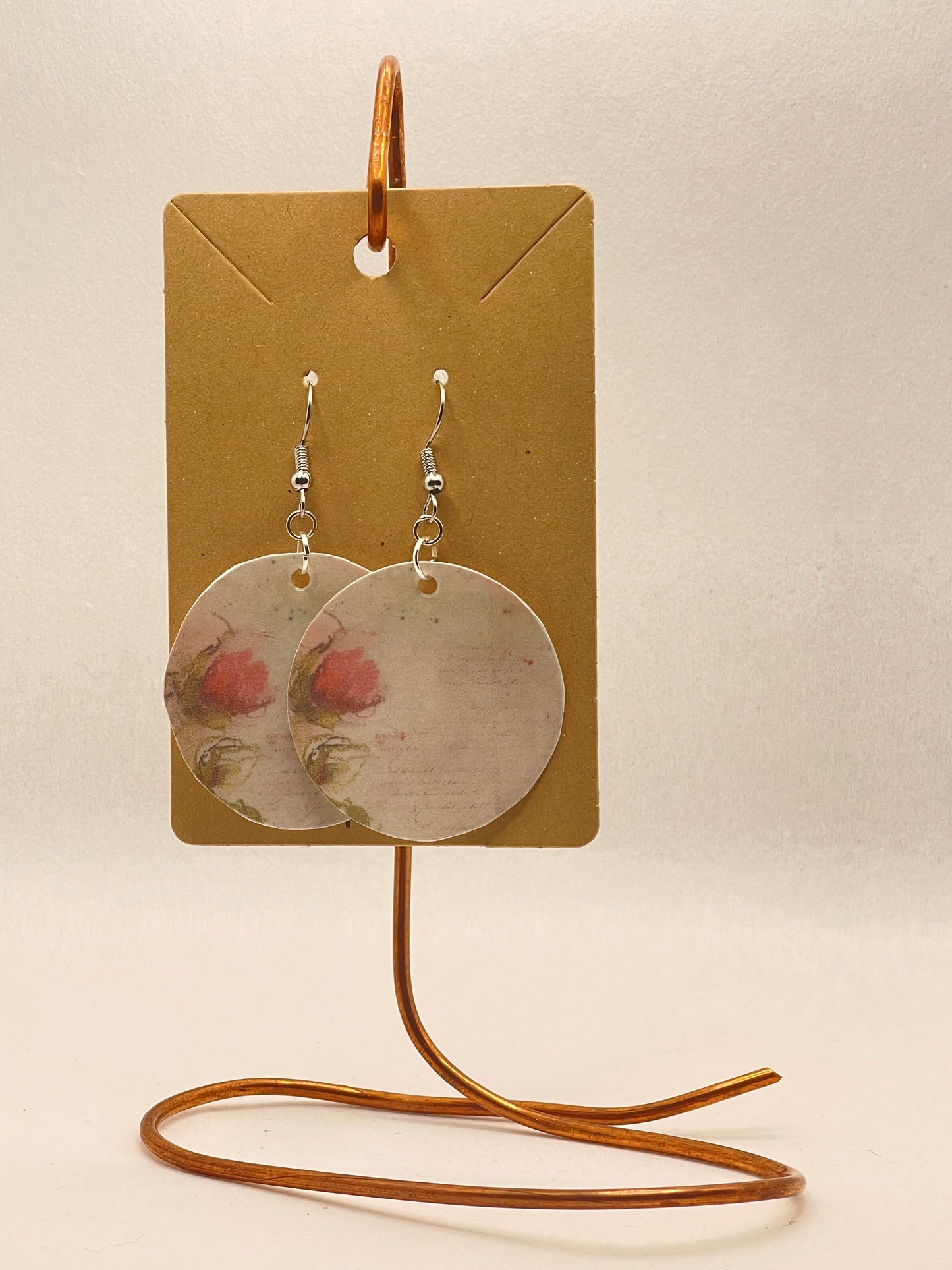 Earrings-mixed media collage