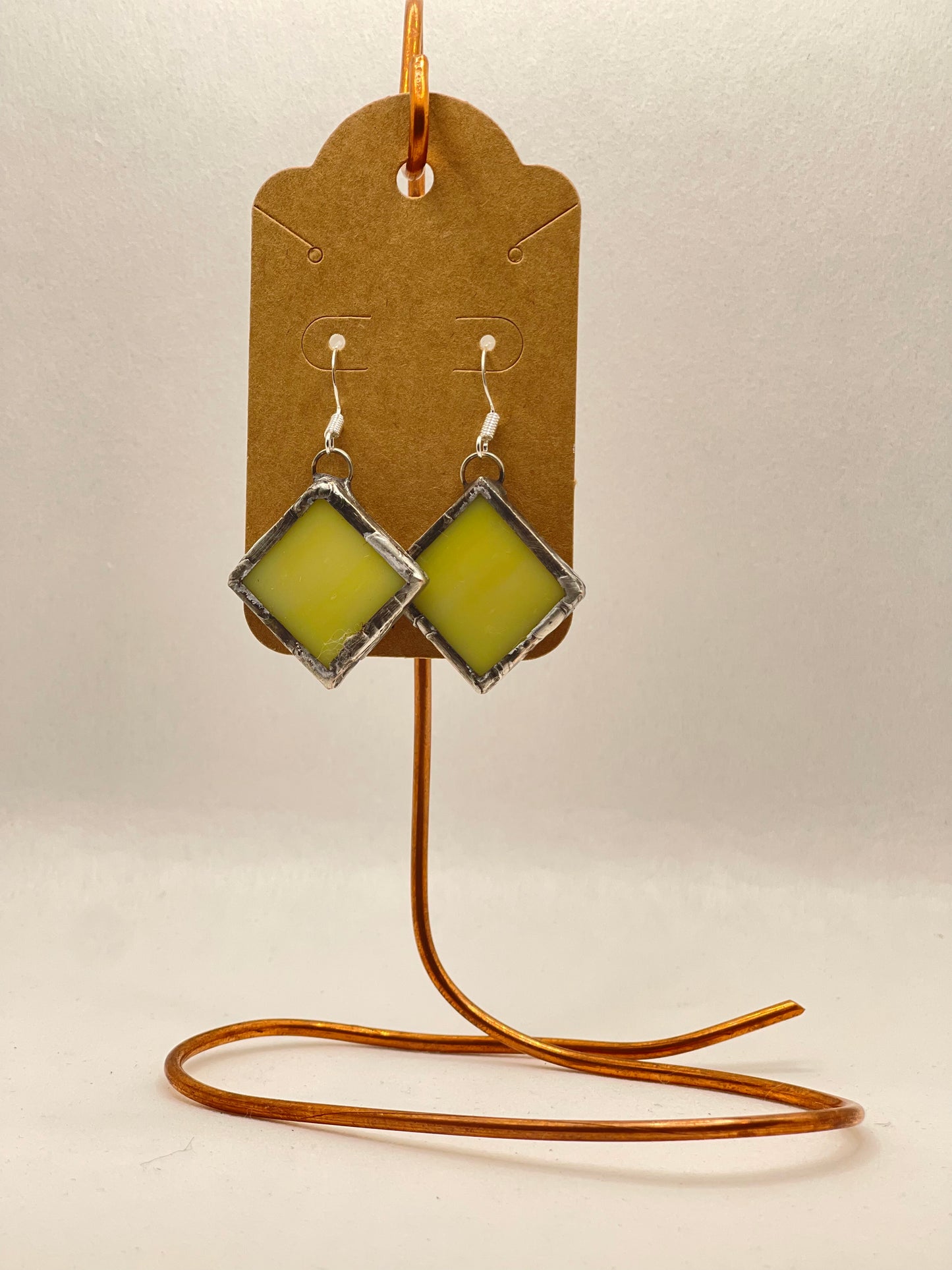 Earrings- Stained Glass - Yellow