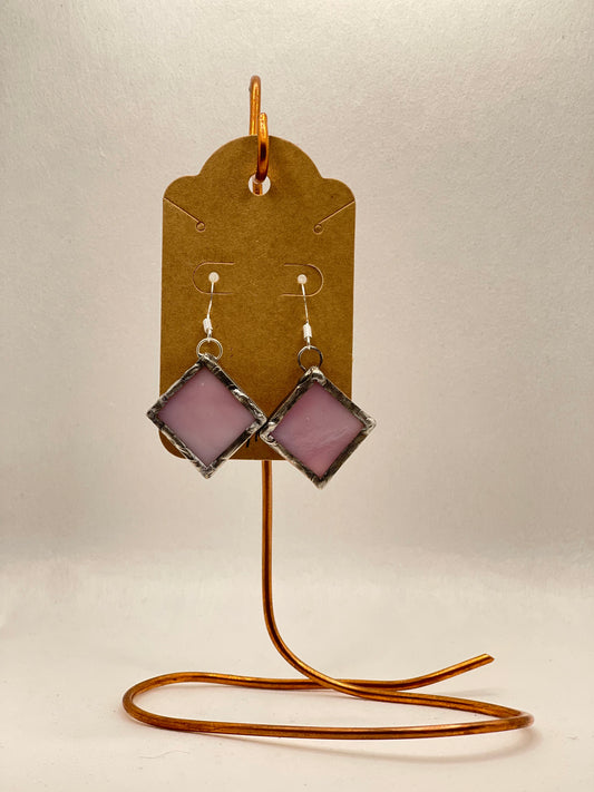 Earrings -Stained Glass-Pink