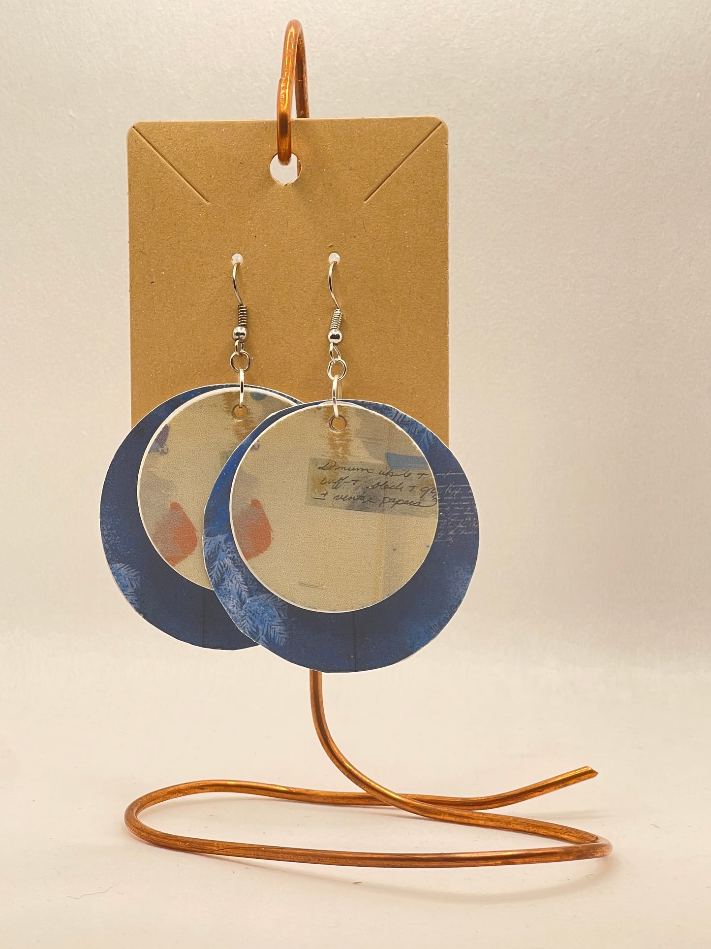 Earrings-mixed media collage