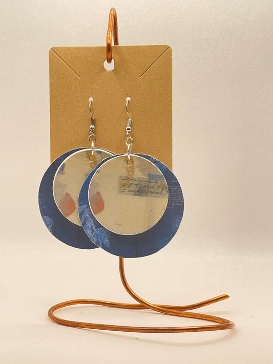 Earrings-mixed media collage