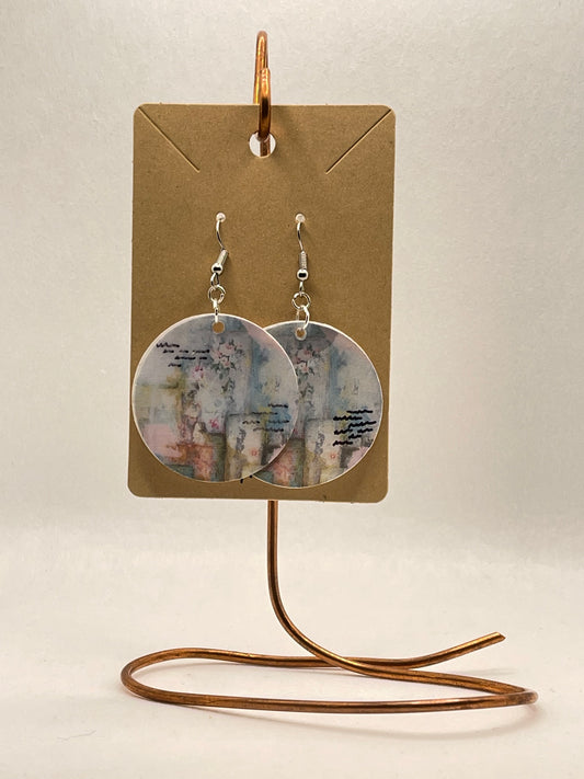 Earrings-mixed media collage