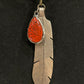 Necklace- feather/stone