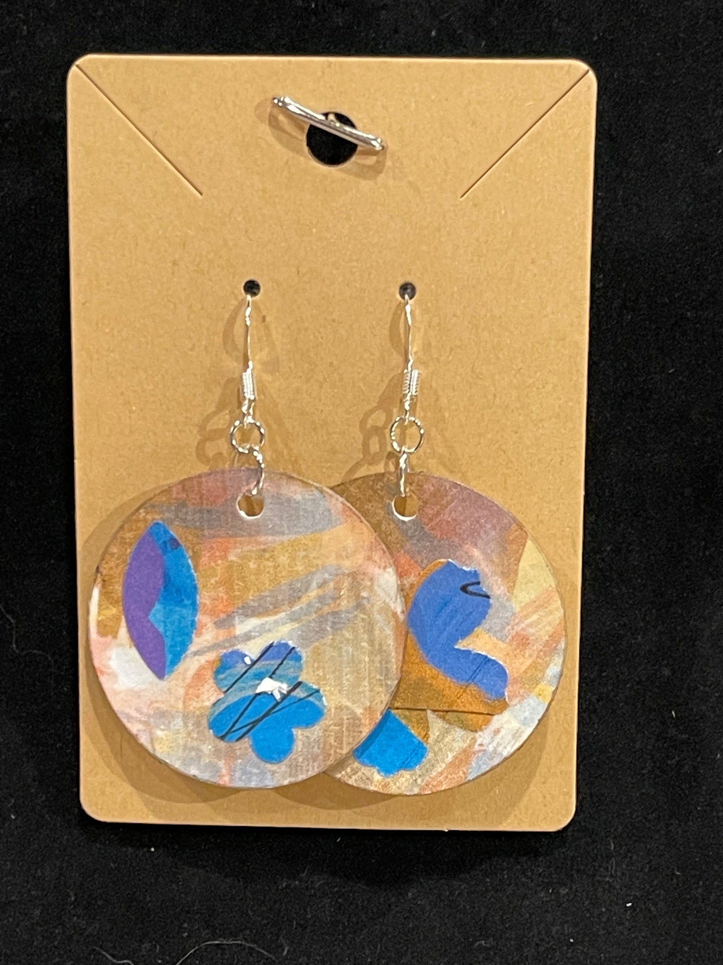 Earrings mixed media collage