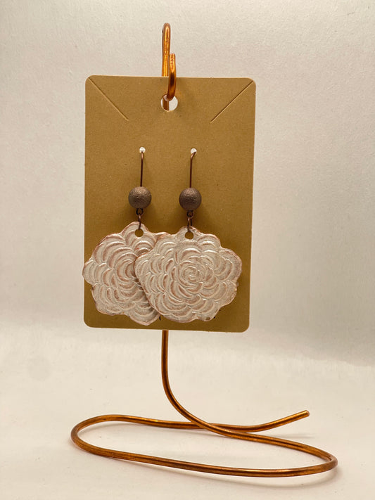 Earrings roses antiqued