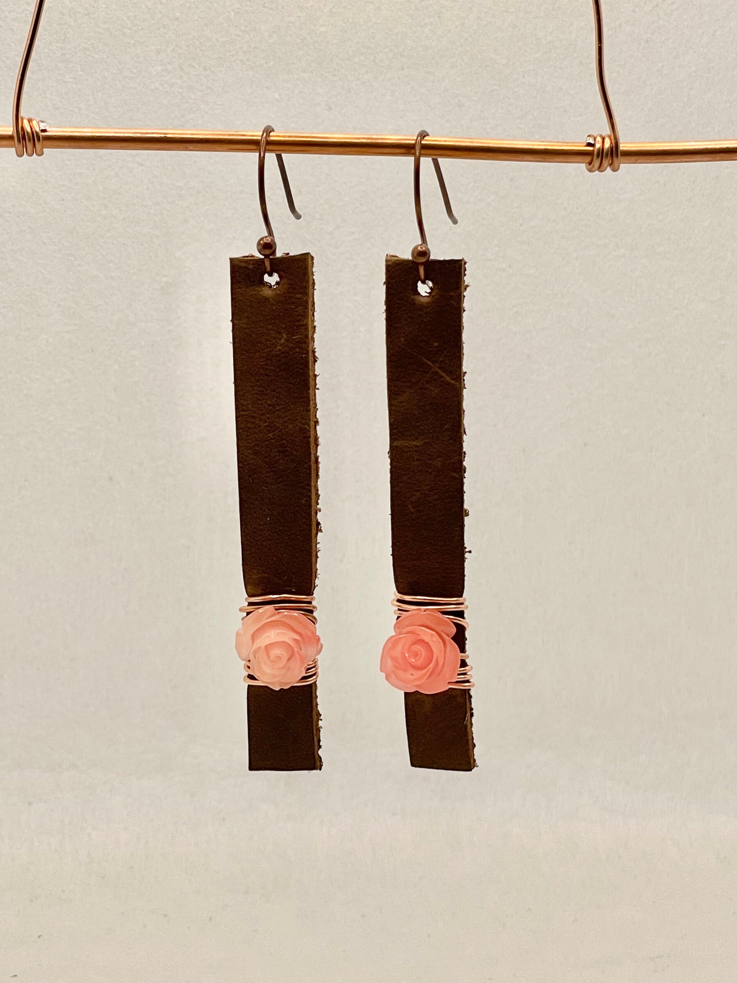 Earrings -leather/roses