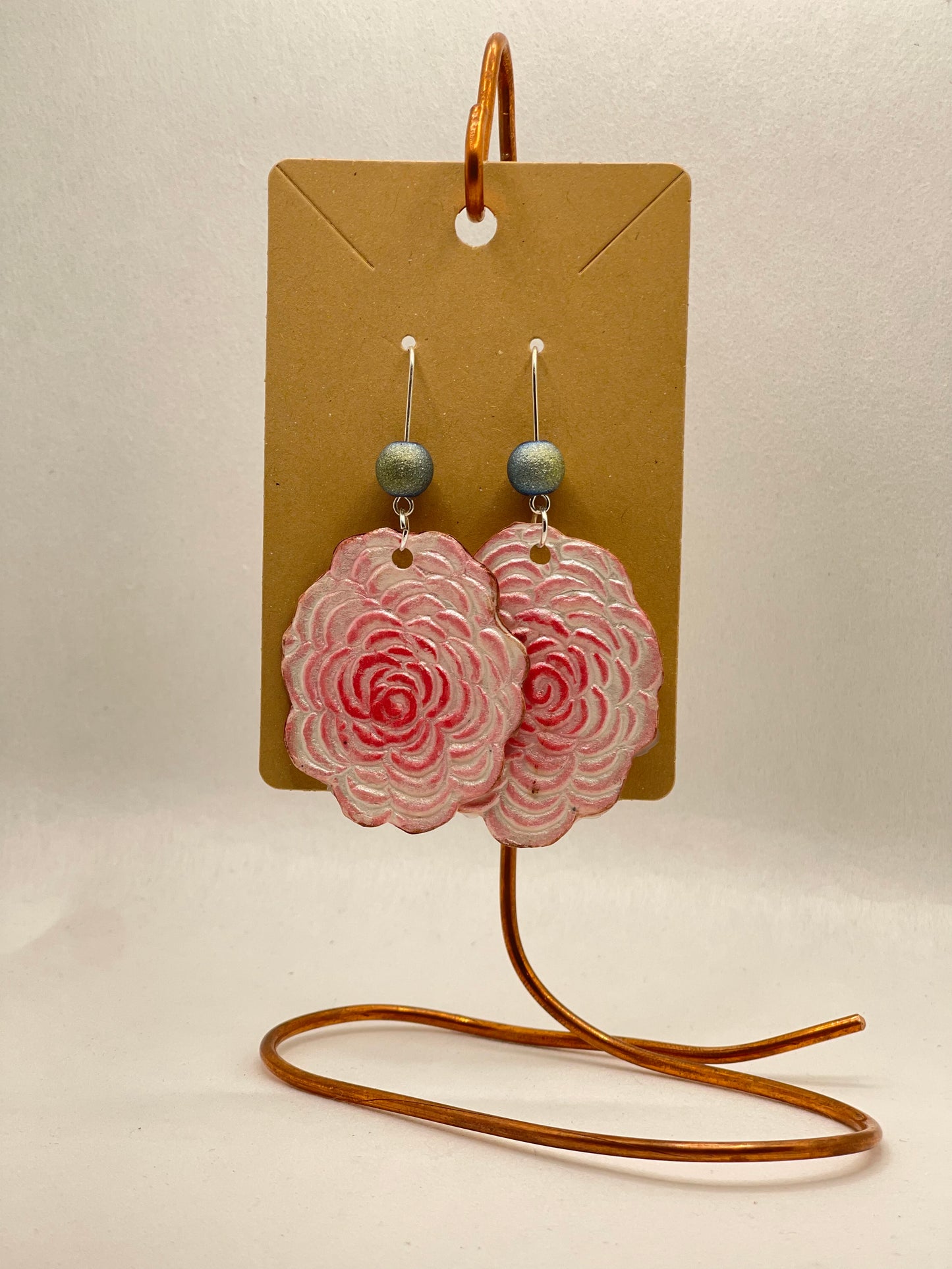 Earrings-roses pink