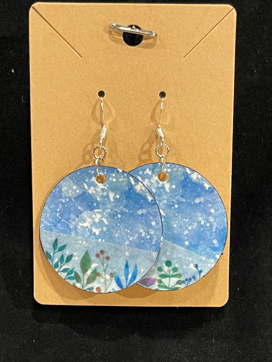 Earrings-mixed media collage