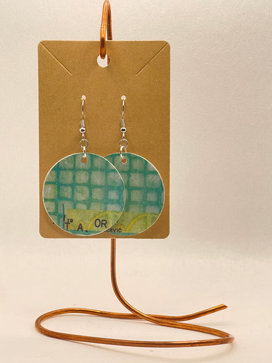 Earrings-mixed media collage