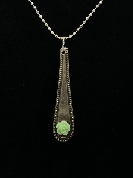 Necklace-antique spoon w/flower