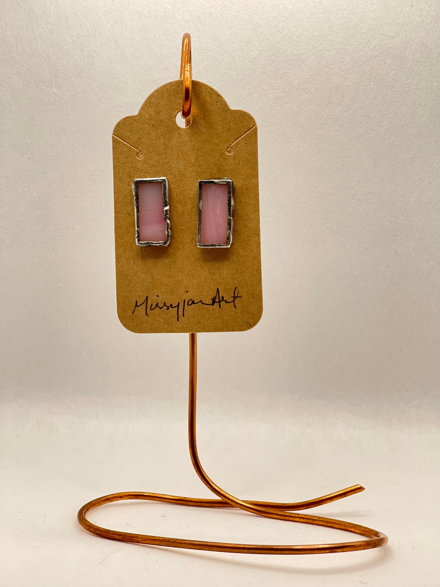 Earrings- Stained Glass - Pink