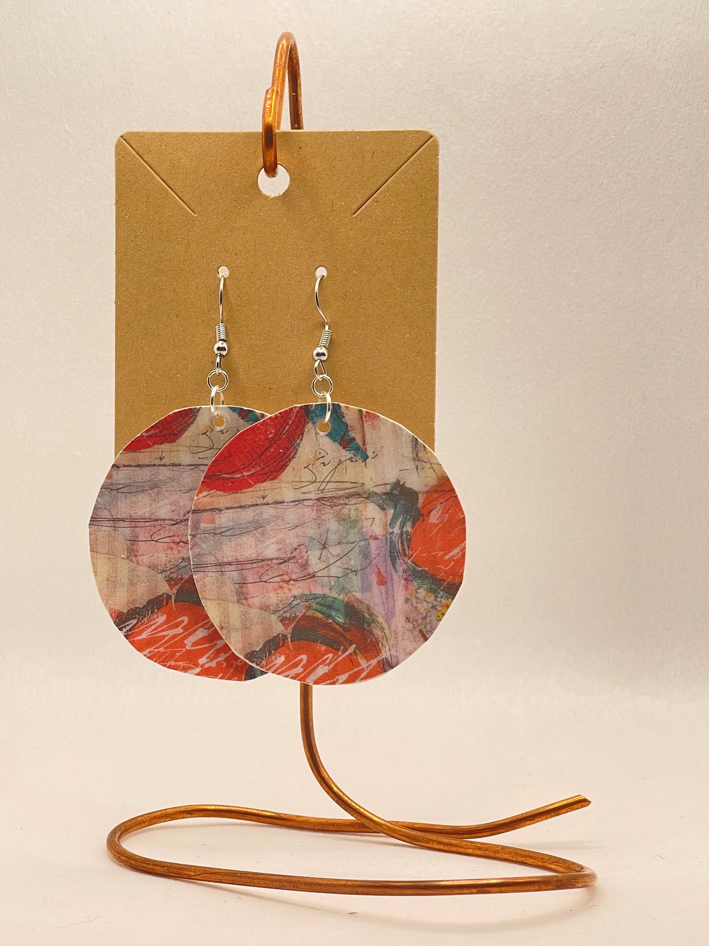 Earrings-mixed media collage