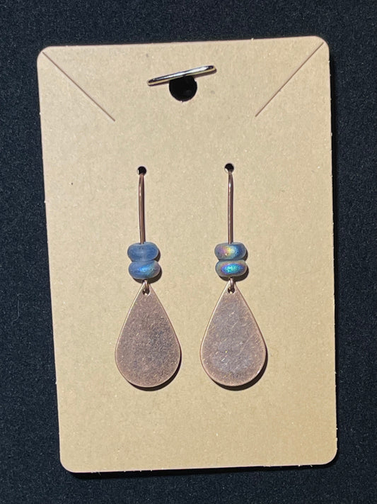 Earrings-Bronze teardrops