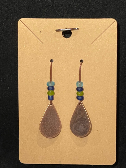 Earrings-bronze teardrops