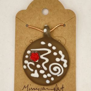 Pendant - Glass Disc with Rose