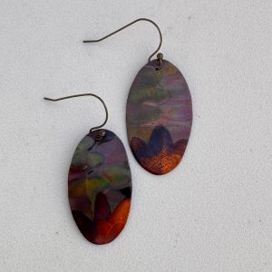 Earrings-Flame Painted Copper