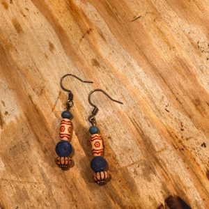 Earrings-wooded beads