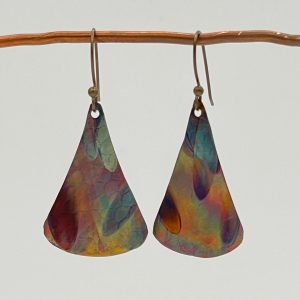 Earrings-Flame Painted Copper