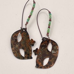 Earrings-copper mask