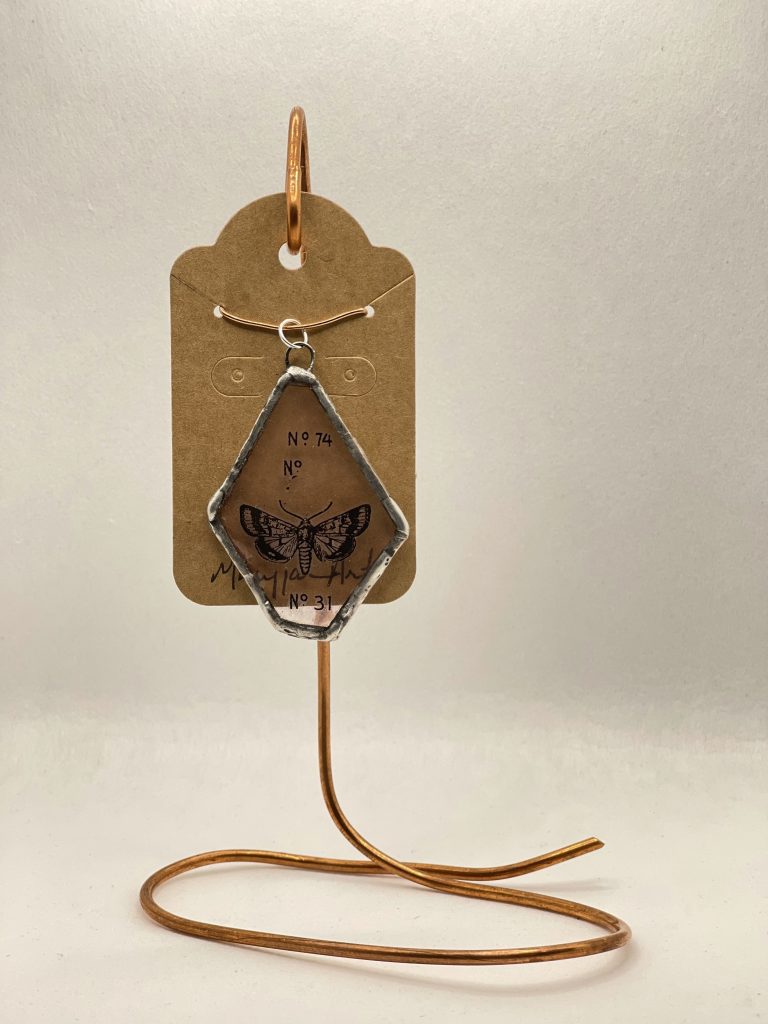 Pendant – Embellished Seaglass Light Pink  – Poloygon