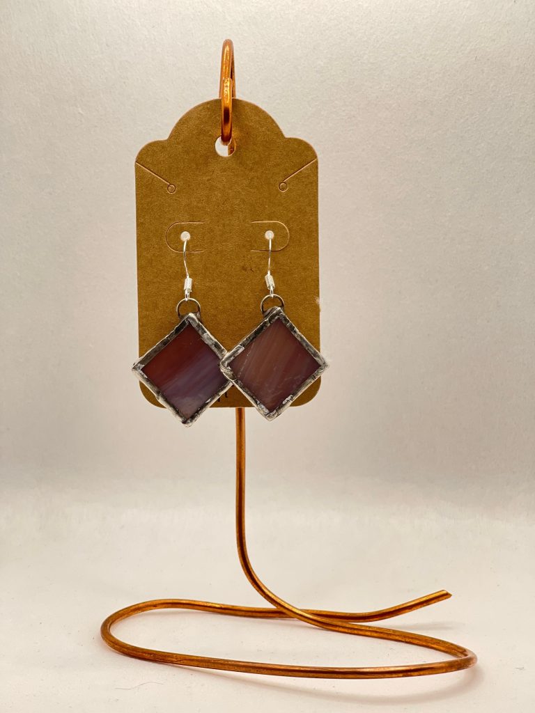 Earrings – Stained Glass – Purple