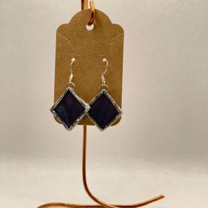 Earrings-Stained Glass-Dark Purple