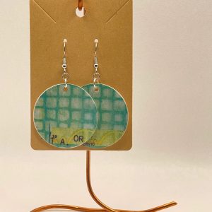 Earrings-mixed media collage