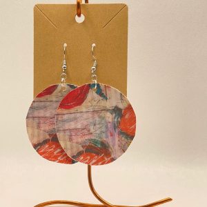 Earrings-mixed media collage