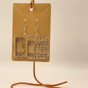Earrings-mixed media collage