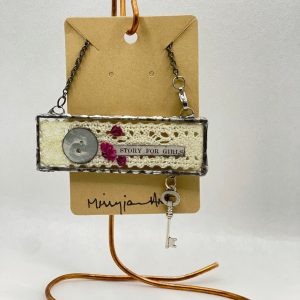 Pendant-mixed media w/glass