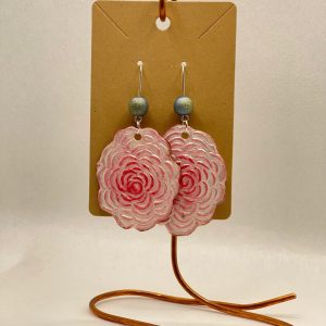 Earrings-roses pink