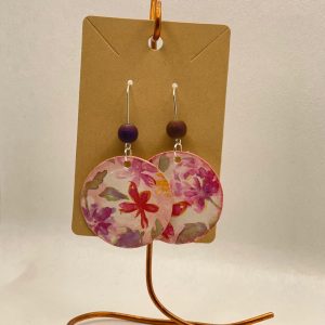 Earrings - round floral