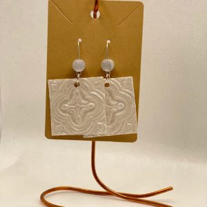 Earrings - square white
